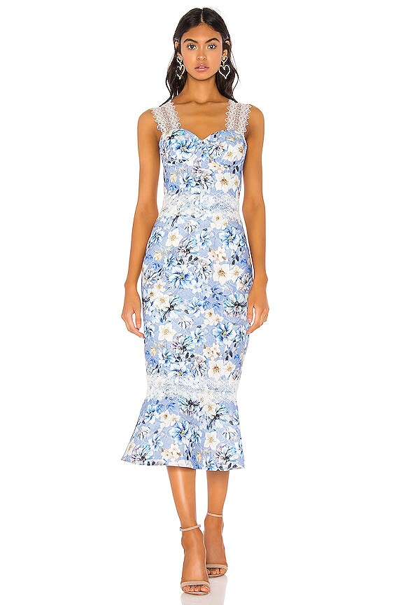view 1 of 3 Yana Midi Dress in Blue & White