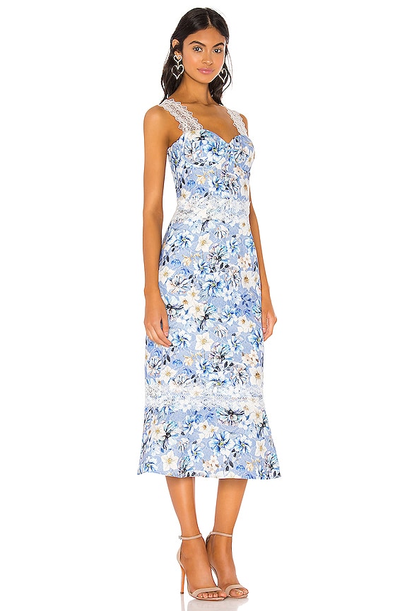 view 2 of 3 Yana Midi Dress in Blue & White