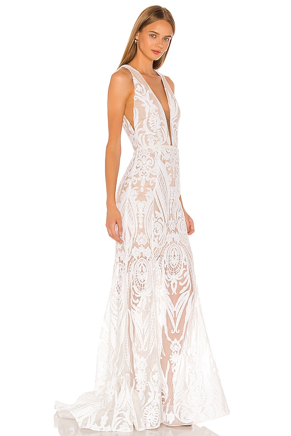 view 2 of 4 Ester V Neck Gown in White