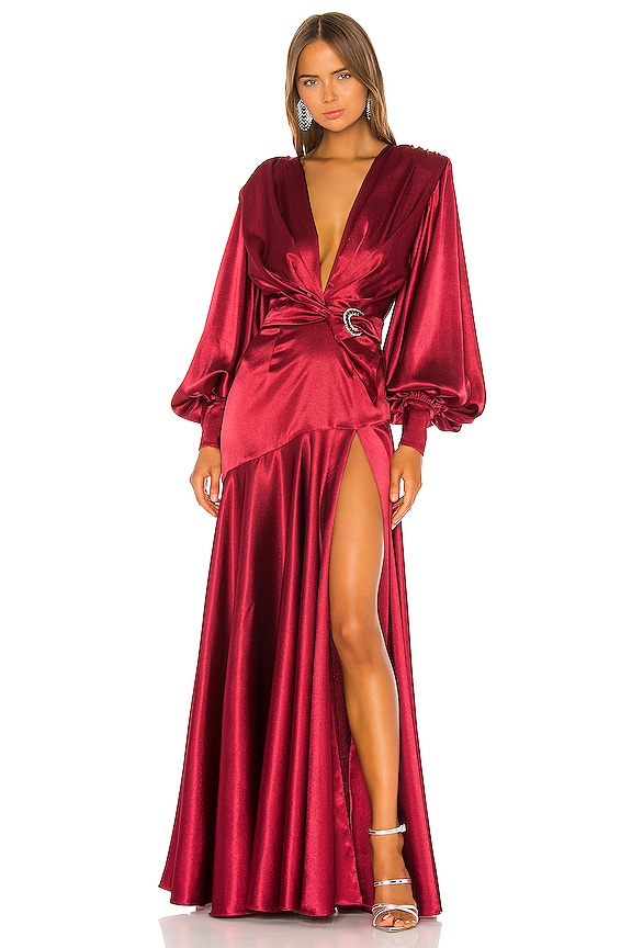 Bronx and Banco Carmen Gown in Maroon | REVOLVE