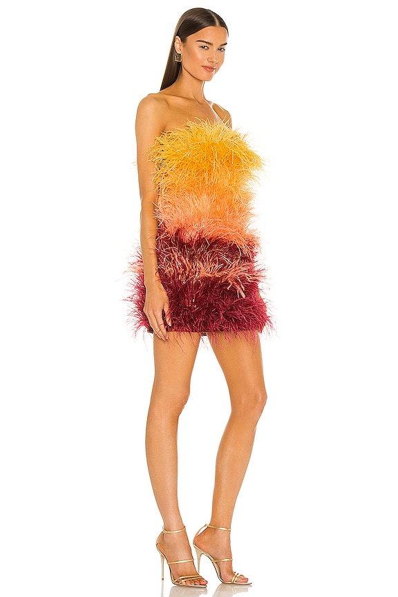 view 2 of 3 Sunset Feather Dress in Multicolor