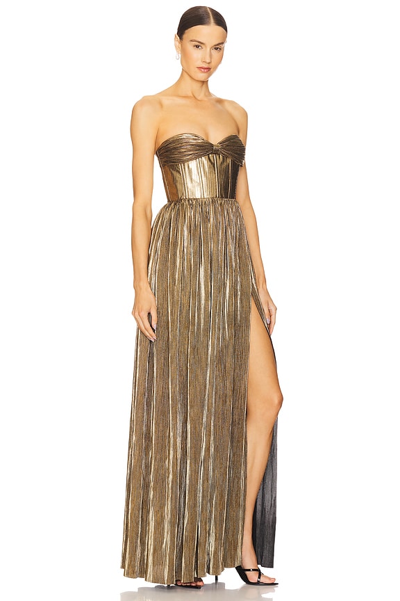 view 2 of 4 Florence Strapless Gown in Gold