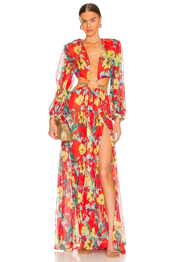 view 1 of 3 Flavia Maxi Dress in Red & Multi