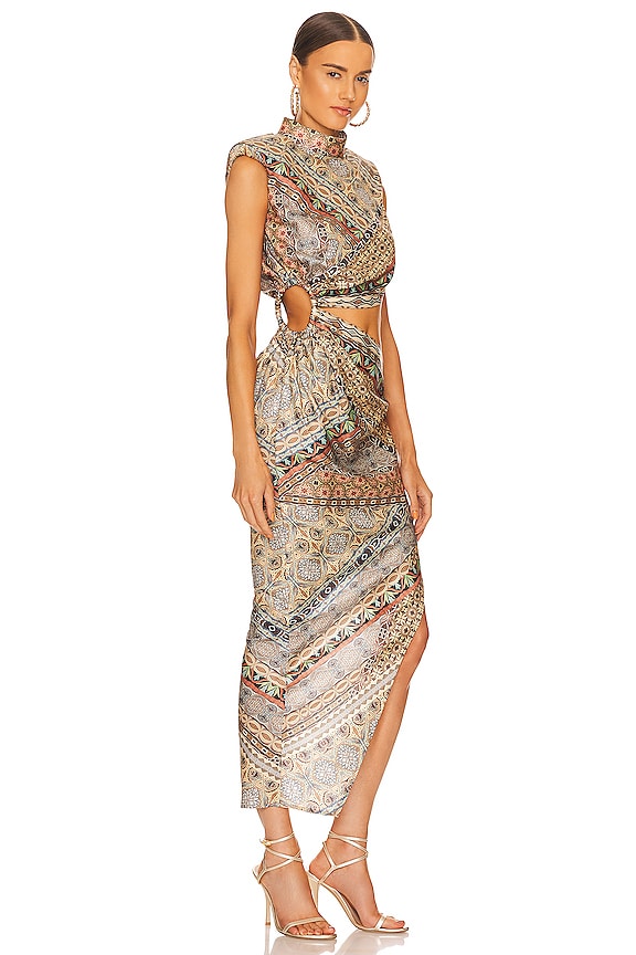view 2 of 4 Paisley Cutout Midi Dress in Multicolor