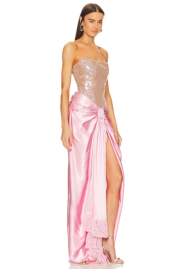 view 2 of 5 VESTIDO LARGO GINA in Pink & Nude