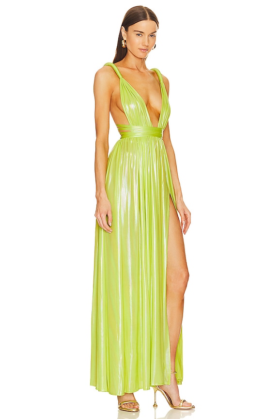 view 2 of 3 Goddess Gown in Neon Yellow