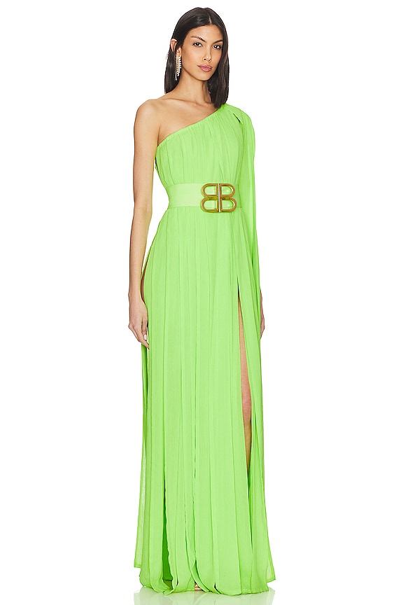 view 2 of 3 Nia Green One Shoulder Gown in Green