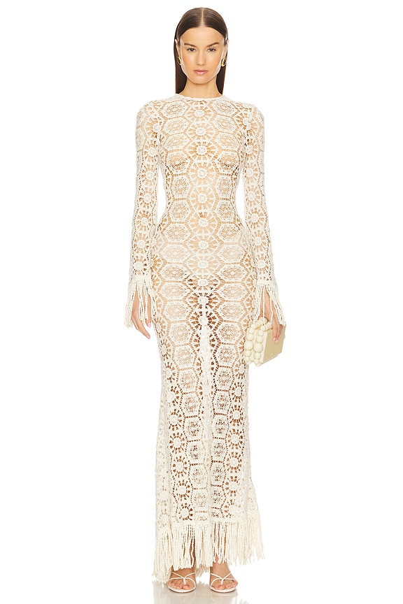 view 2 of 4 Maia Fringe Gown in Cream