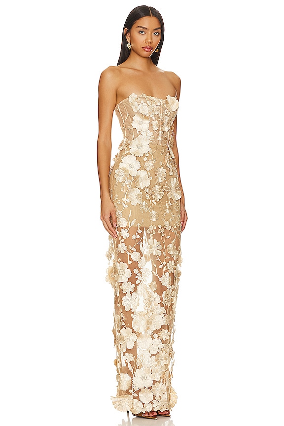 view 2 of 3 Jasmine Maxi Dress in Gold & Floral