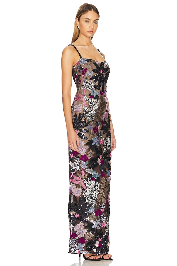 view 2 of 4 ROBE DE SOIRÉE DAHLIA LEONA EMBROIDERED in Silver Multi