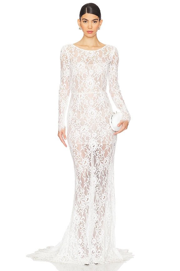 view 2 of 4 Colette Lace Gown in White