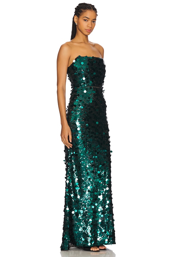 view 2 of 4 VESTIDO LARGO FARAH STRAPLESS in Teal