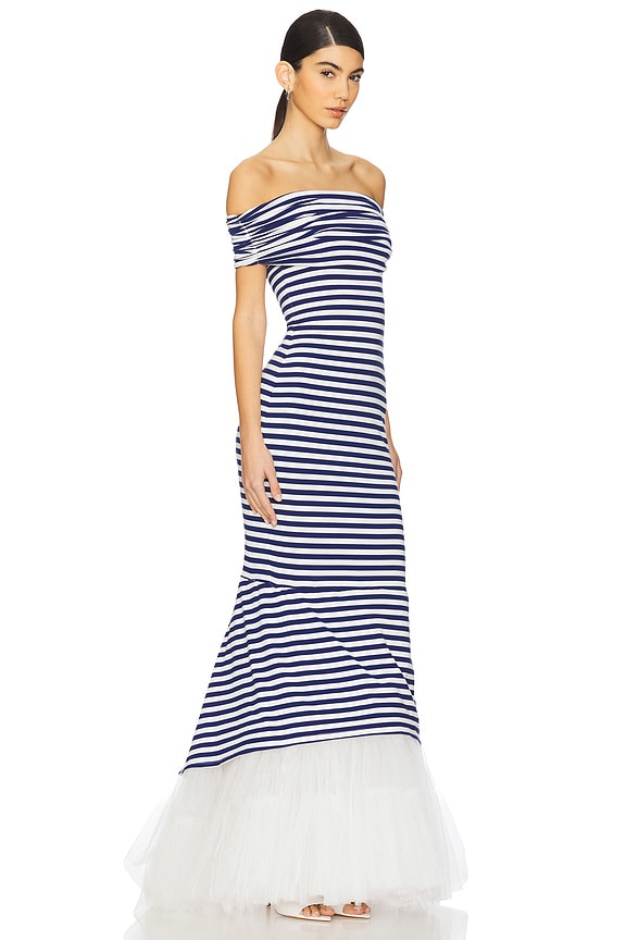 view 2 of 4 Malory Striped Gown in Navy & White