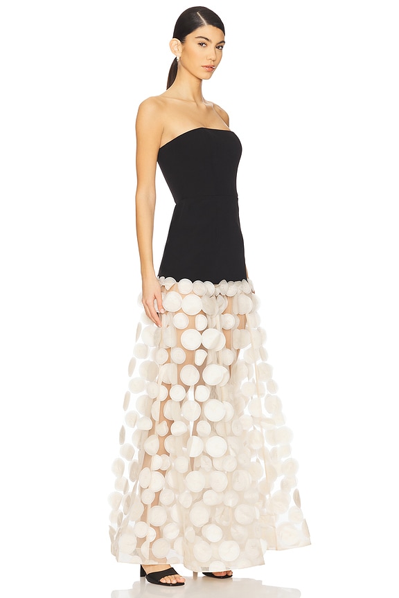 view 2 of 4 Harper Strapless Gown in Black & Beige