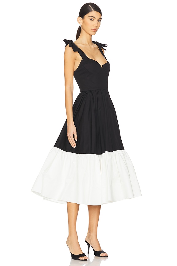view 2 of 3 Catalina Midi Dress in Black & Beige