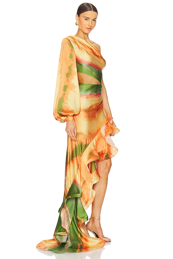 view 2 of 4 Hanna Horizon Gown in Orange Multi