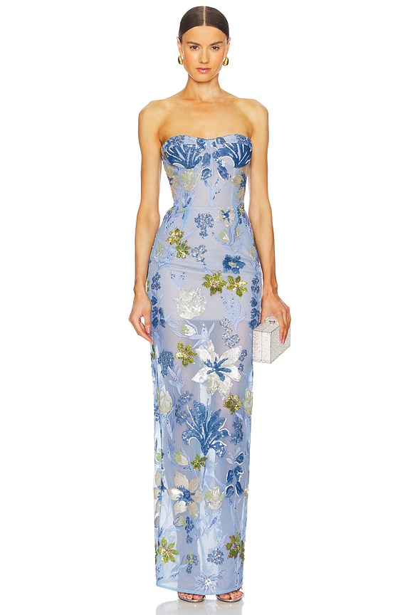 view 1 of 4 Dahlia Maxi Dress in Baby Blue Multi