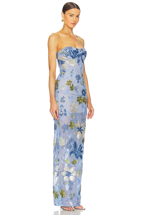 view 2 of 4 Dahlia Maxi Dress in Baby Blue Multi