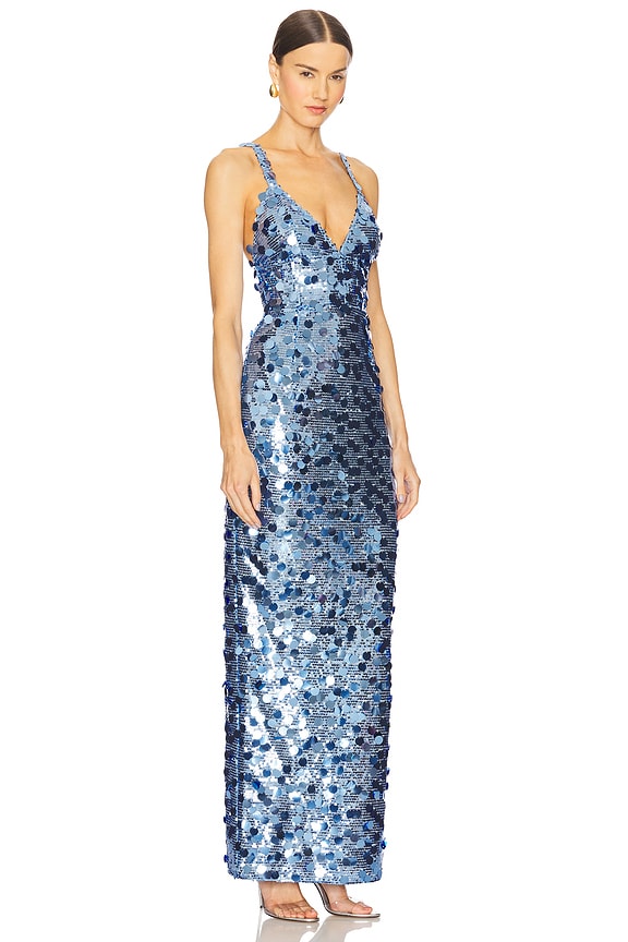 view 2 of 4 MAXIVESTIDO LENTEJUELAS ALLEGRA in Ocean Blue