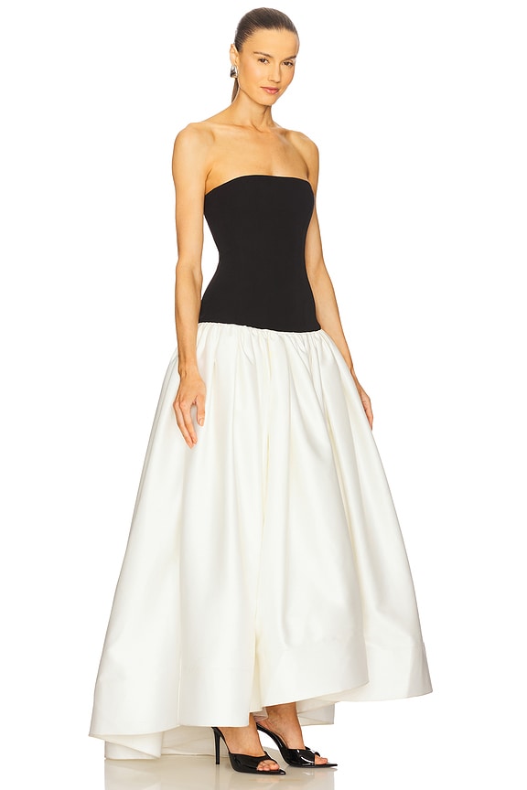 view 2 of 3 Arlo Strapless Dress in Black & White