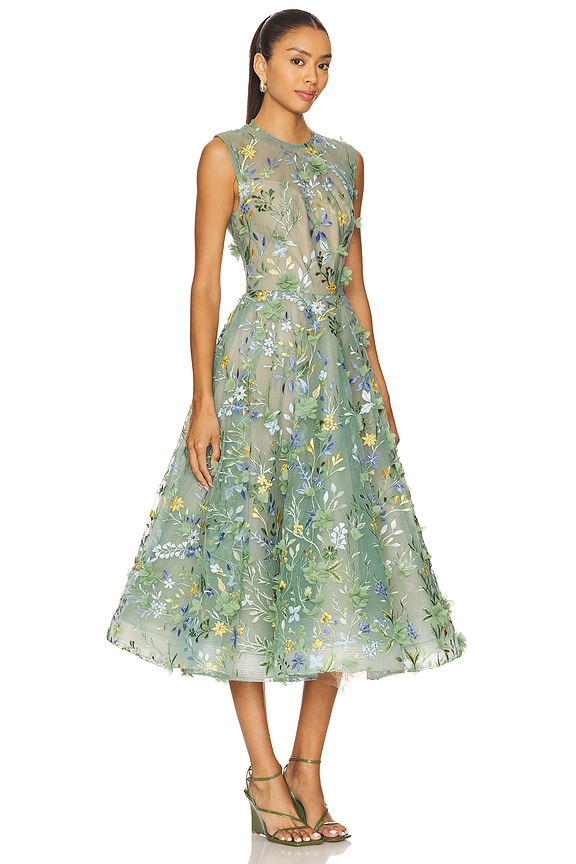 view 2 of 4 Saba Floral Midi Dress in Green Multi