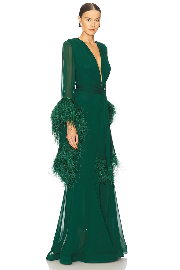 view 2 of 3 VESTIDO CON CUELLO EN V GEISHA in Green