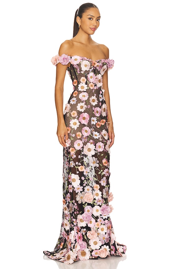 view 2 of 4 Jasmine Gown in Black Multi