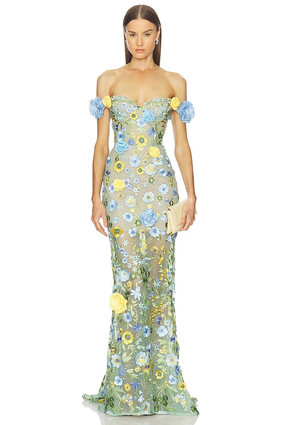 view 1 of 4 VESTIDO JASMINE in Blue Multi