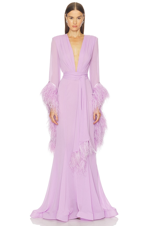 view 1 of 3 Geisha V-neck Maxi Dress in Lilac