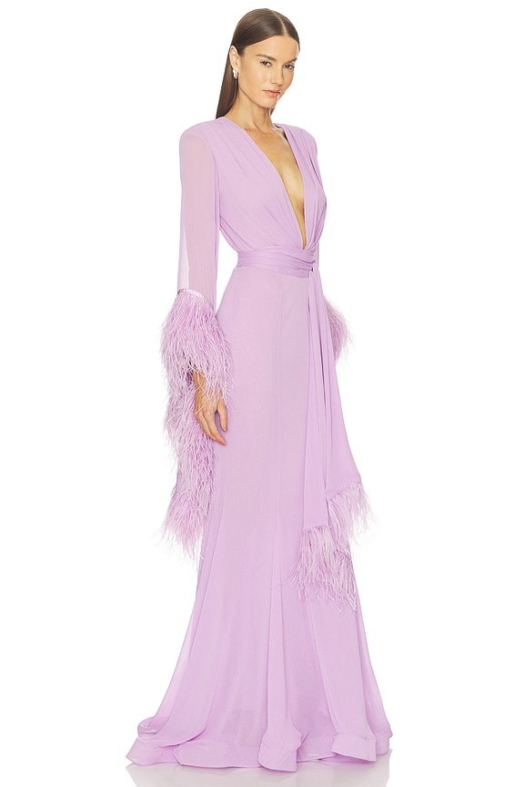 view 2 of 3 Geisha V-neck Maxi Dress in Lilac