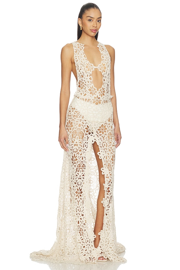view 2 of 3 Akello Crochet Maxi Dress in Cream