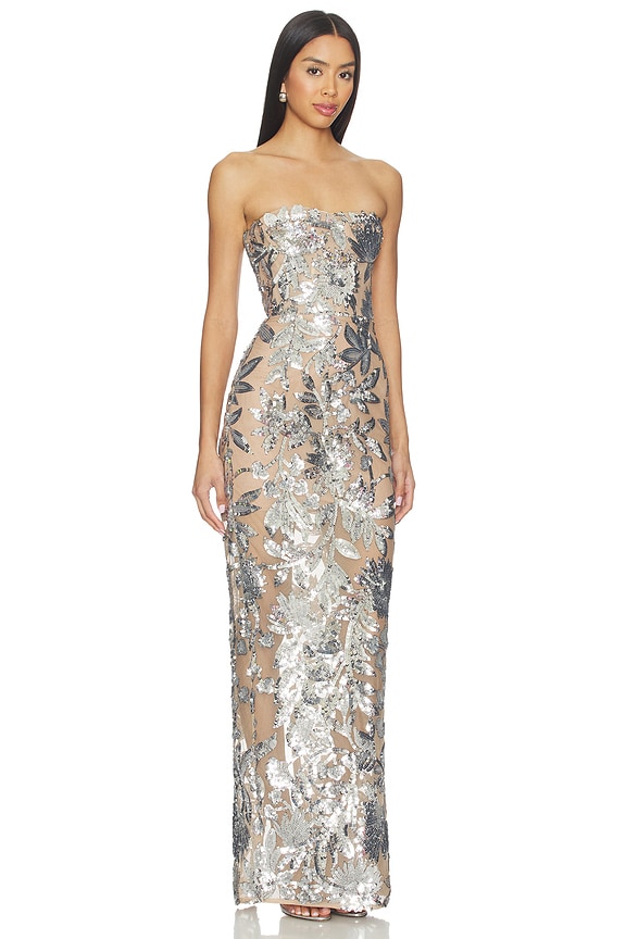 view 2 of 4 Dahlia Strapless Maxi Dress in Dark Silver