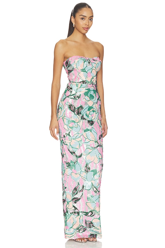 view 2 of 4 Calypso Sequin Dahlia Strapless Maxi Dress in Multi