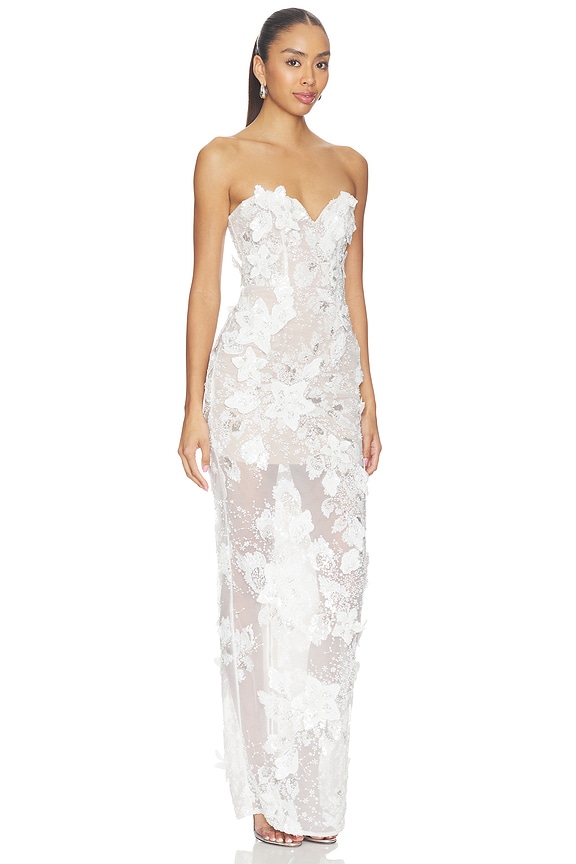view 2 of 4 Dahlia Bridal Strapless Maxi Dress in White