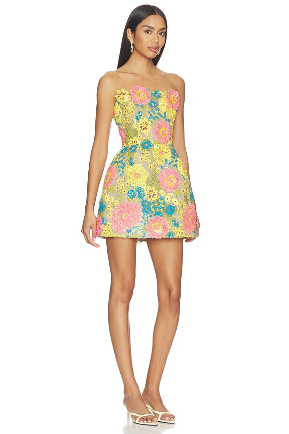view 2 of 4 Soleil Sequin Maraya Strapless Mini Dress in Yellow Multi