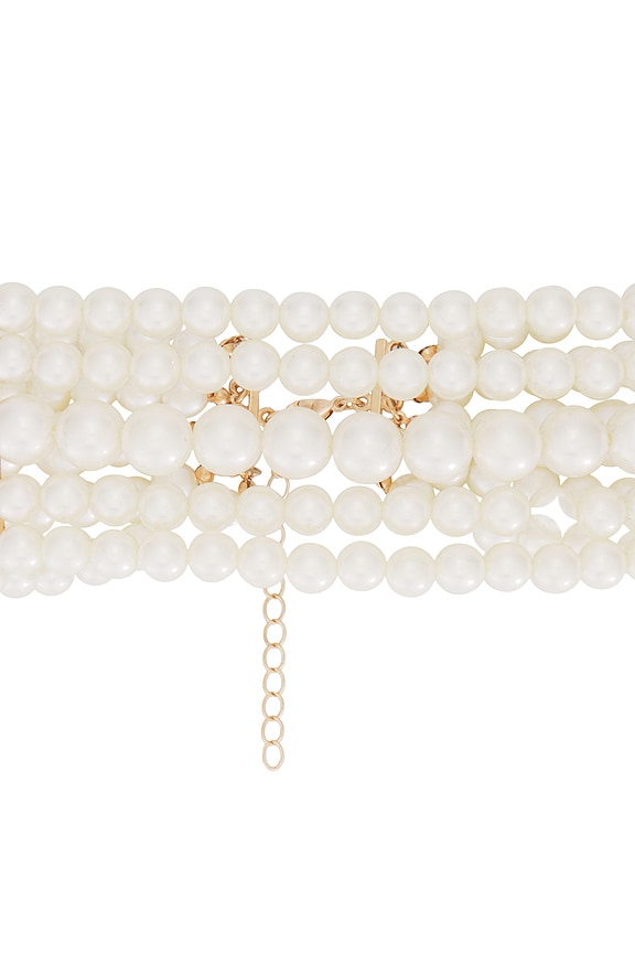 view 2 of 2 5 Strand Pearl Choker in White