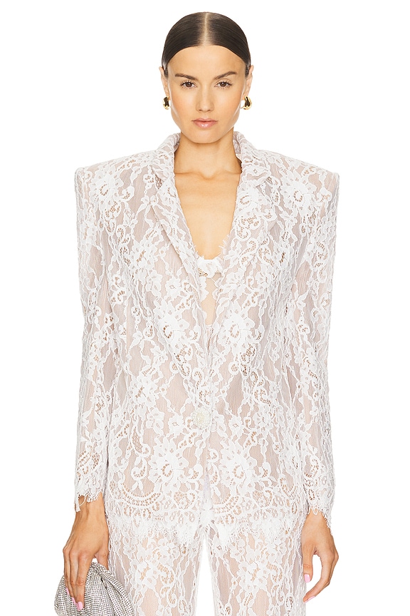 view 2 of 5 Capri Blanc Lace Blazer in White