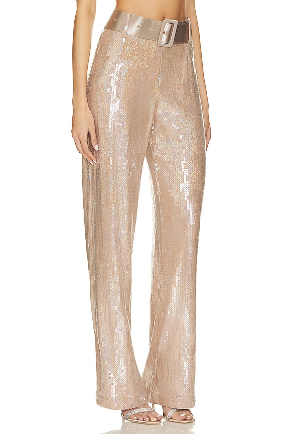view 2 of 5 Capri Nude Sequin Pant in Nude