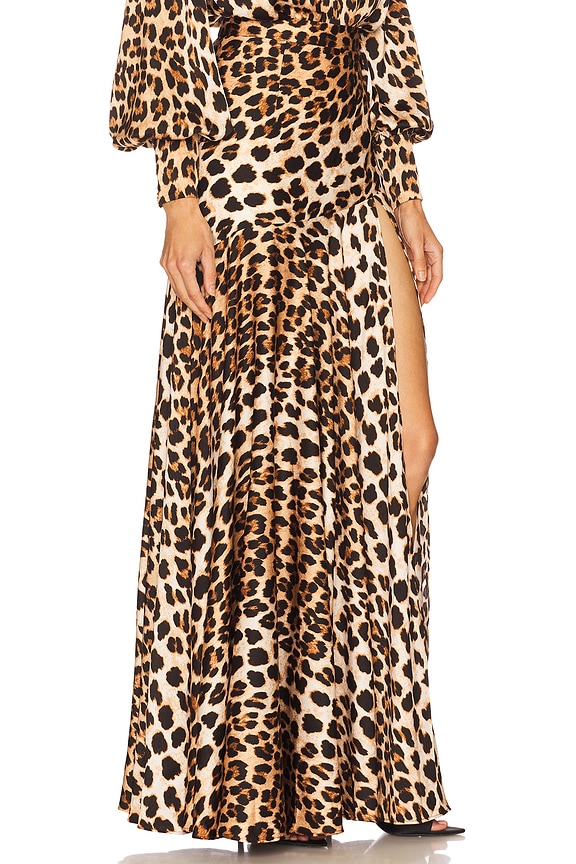 view 2 of 6 Cleopatra Leopard Maxi Skirt in Black & Brown