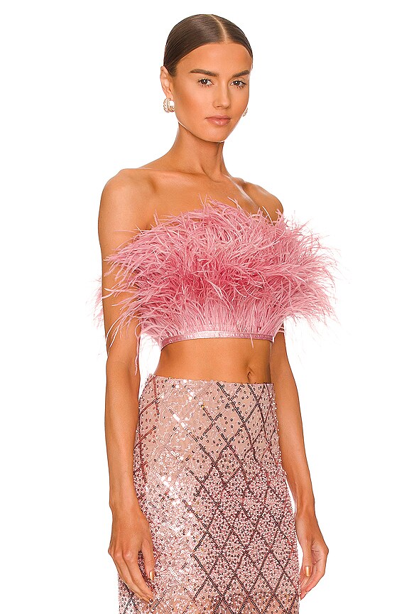 view 2 of 4 Afiya Feather Top in Rose