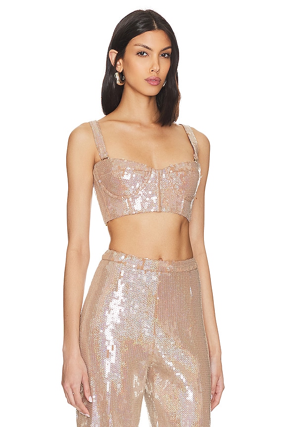 view 2 of 5 Capri Nude Sequin Bralette in Nude