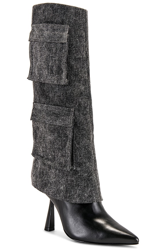 view 2 of 5 Martine Cargo Boot in Black Washed Denim & Black Nappa