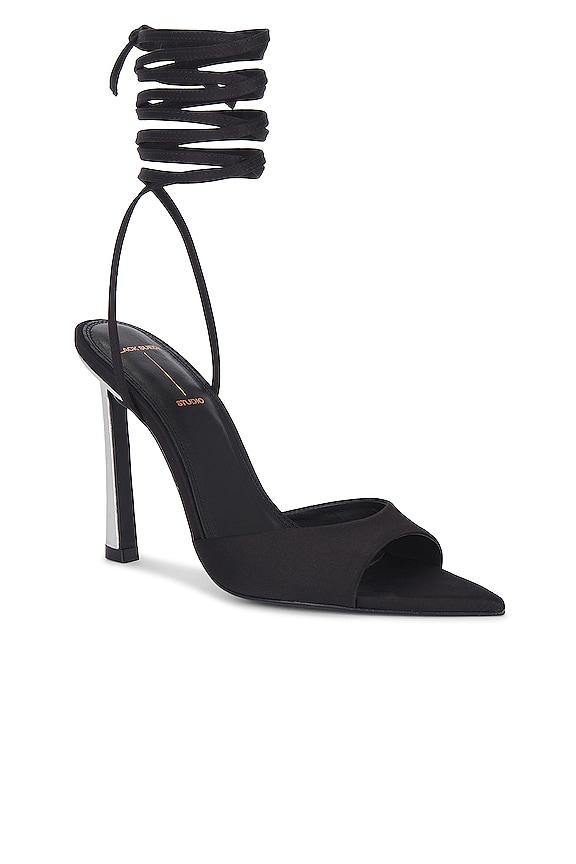 view 2 of 5 x REVOLVE Terina Sandal in Black Satin & Silver