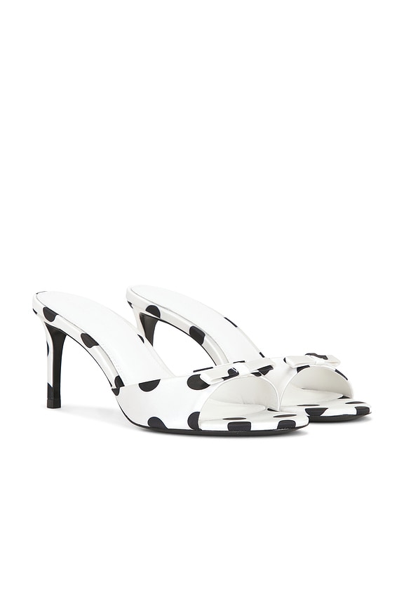 view 2 of 5 Albie 65 Mule in White Polka Dot Satin