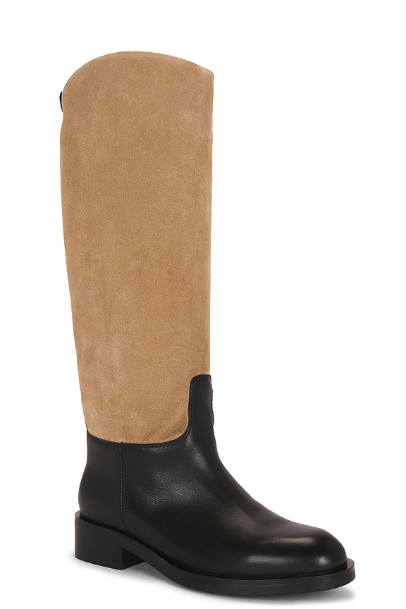 view 2 of 5 Pace Boot in Latte Suede & Black Leather