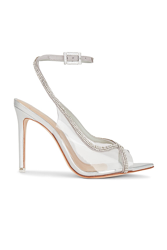 BLACK SUEDE STUDIO Atena Embellished Sandal in Silver Metallic | REVOLVE