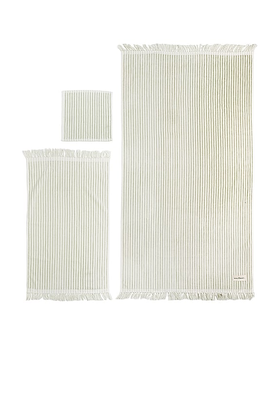 view 2 of 4 Bath Set in Lauren's Sage Stripe