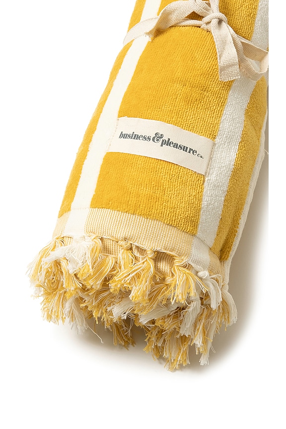 view 2 of 3 The Beach Towel in Vintage Yellow Stripe