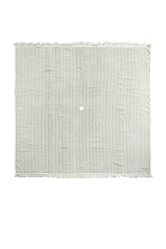 view 1 of 4 Beach Blanket in Laurens Sage Stripe
