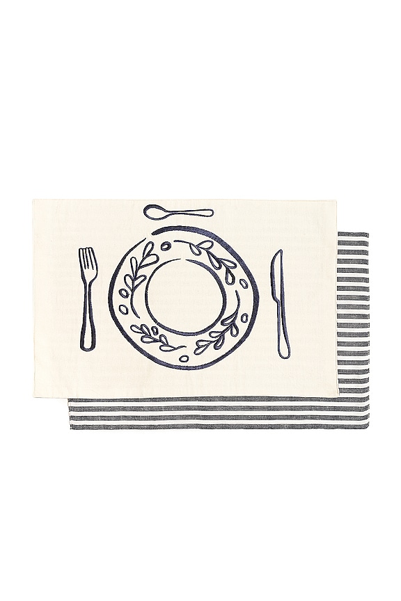 view 1 of 4 САЛФЕТКА PLACEMAT in Laurens Navy Stripe